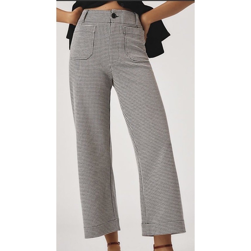 Maeve NWT The Colette Houndstooth Crop Wide-Leg Pants by Anthropologie Size 27